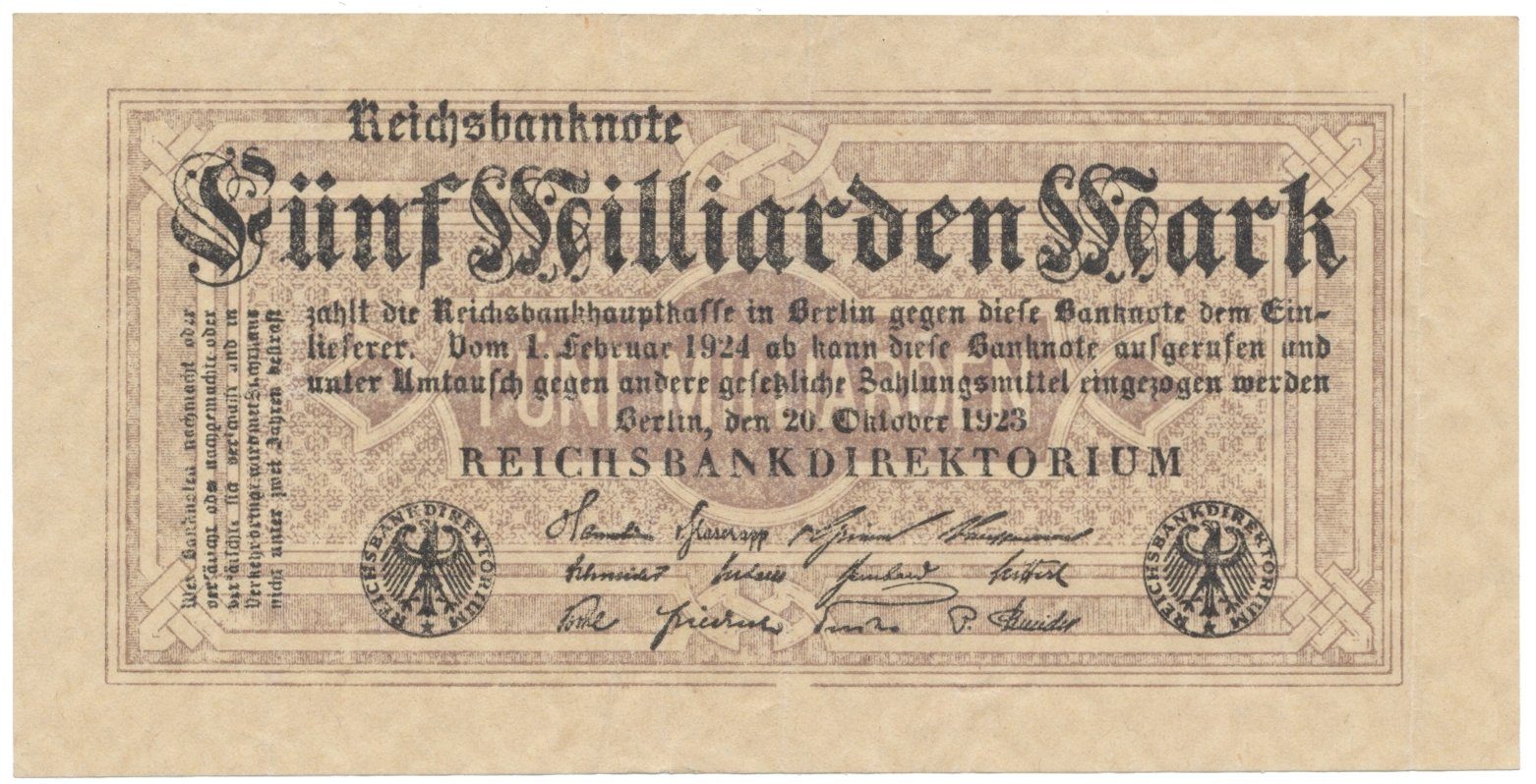 Německo, 5 Milliarden Mark 1923, Ro.120e