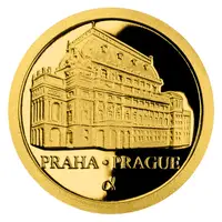 Zlatá mince Praha - dobová pohlednice - fotografie 2