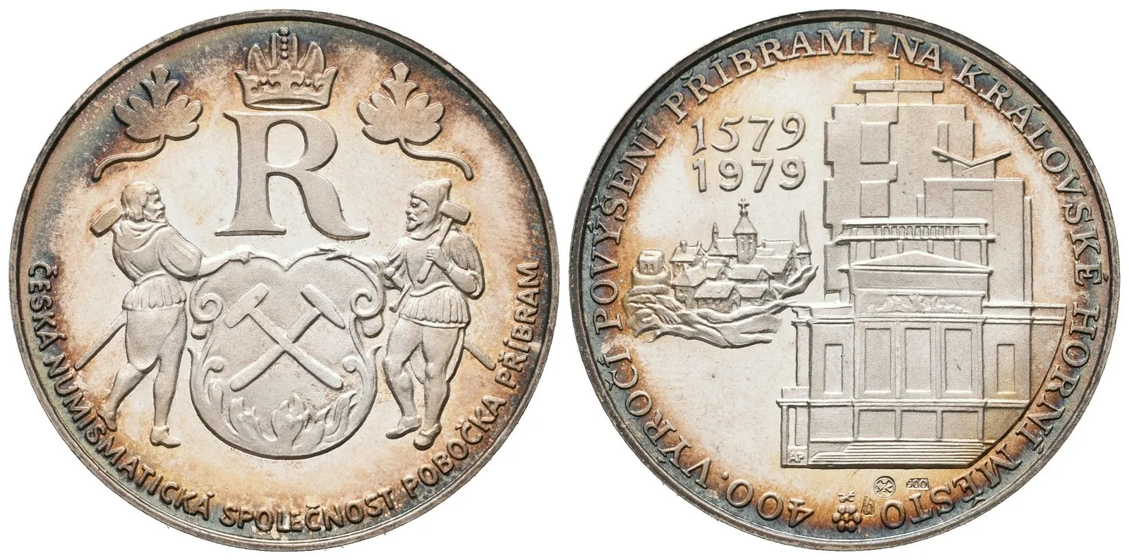 AR Medaile 1979 - 400. výročí povýšení Příbrami na královské horní město, Ag 0,900, 3