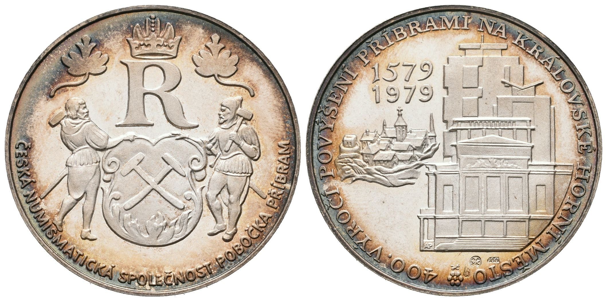 AR Medaile 1979 - 400. výročí povýšení Příbrami na královské horní město, Ag 0,900, 3