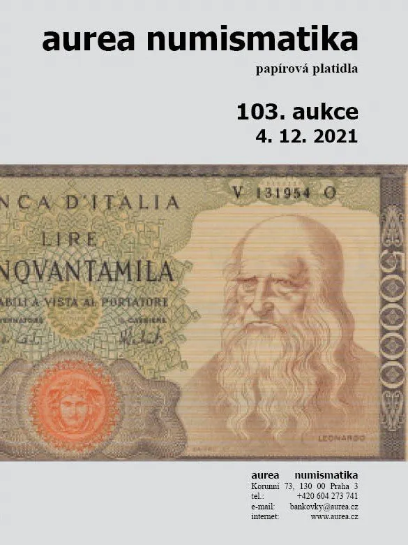 103. Aukce - papírová platidla