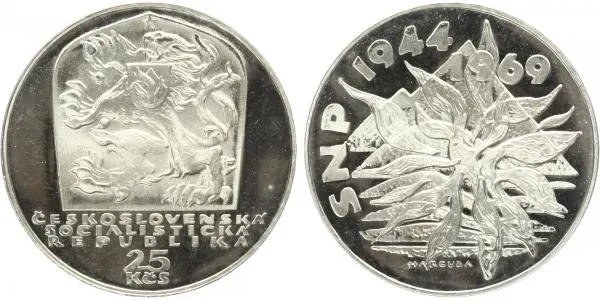 25 Kčs 1969 - 25. výročí SNP, PROOF