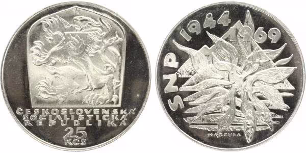 25 Kčs 1969 - 25. výročí SNP, PROOF