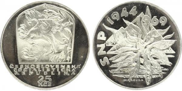 25 Kčs 1969 - 25. výročí SNP, PROOF