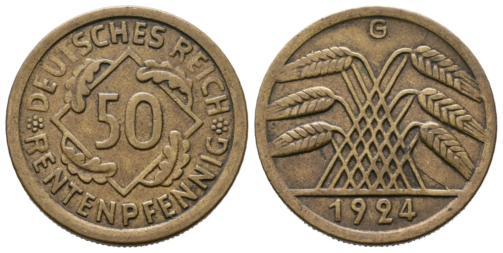 Výmar, 50 Rentenpfennig 1924 G