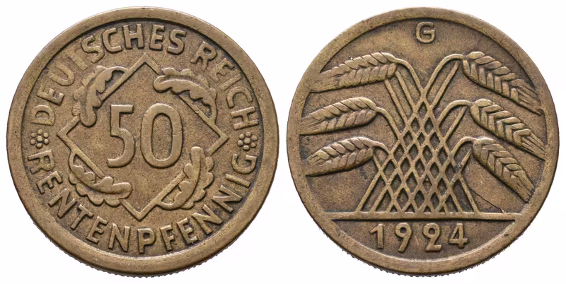 Výmar, 50 Rentenpfennig 1924 G