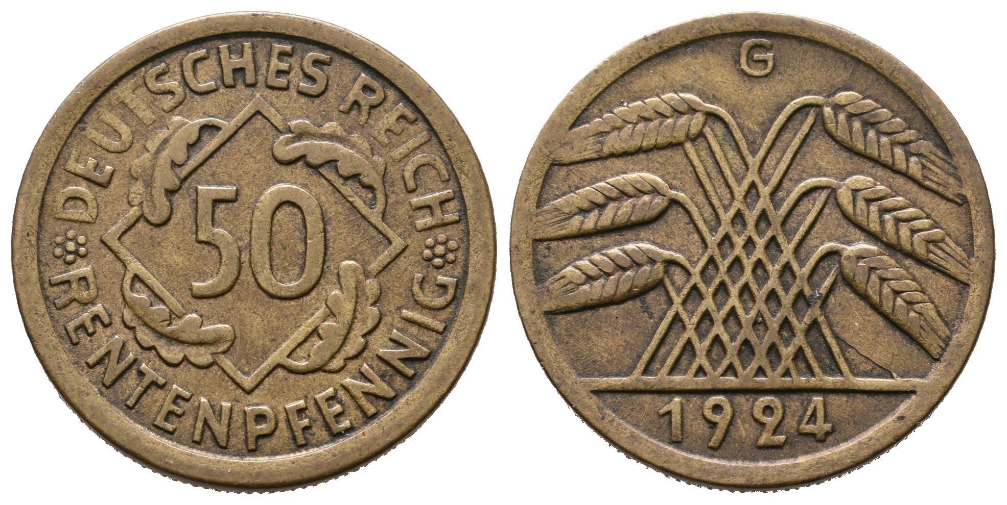 Výmar, 50 Rentenpfennig 1924 G
