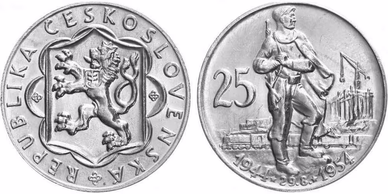 25 Kčs 1954 - 10. výročí SNP