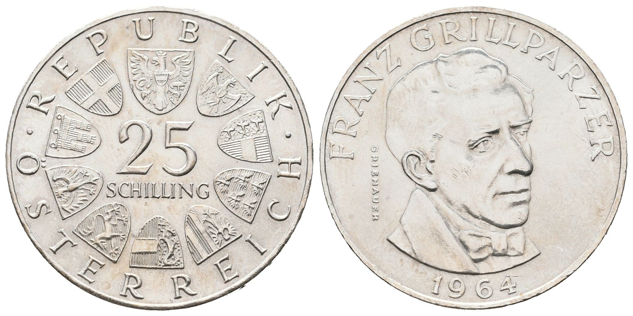 Rakousko, 25 Schilling 1964 - Grillparzer