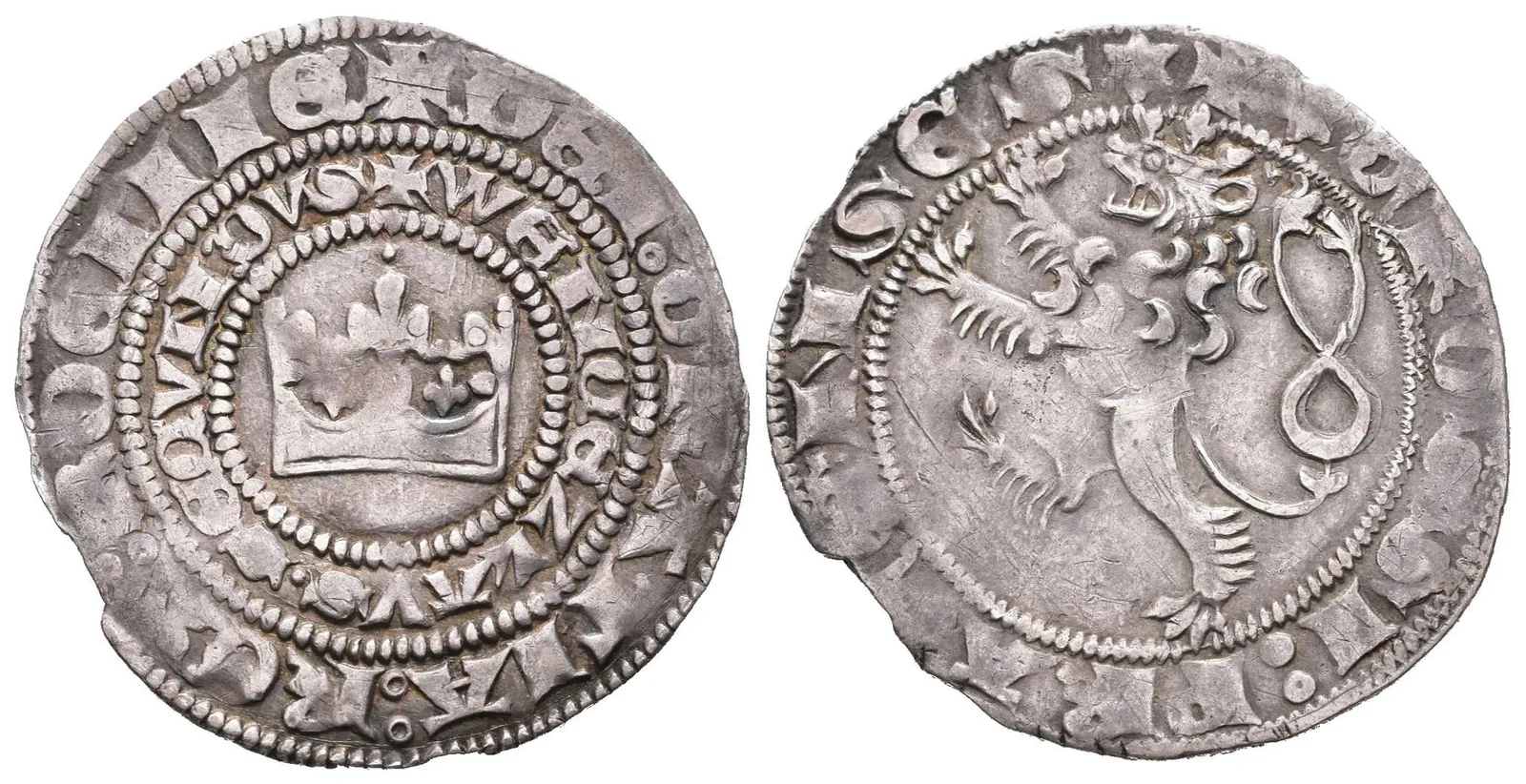 Pražský groš, Sm.2, písmeno A v opisu WENCEZLAVS bez příčky — 1
