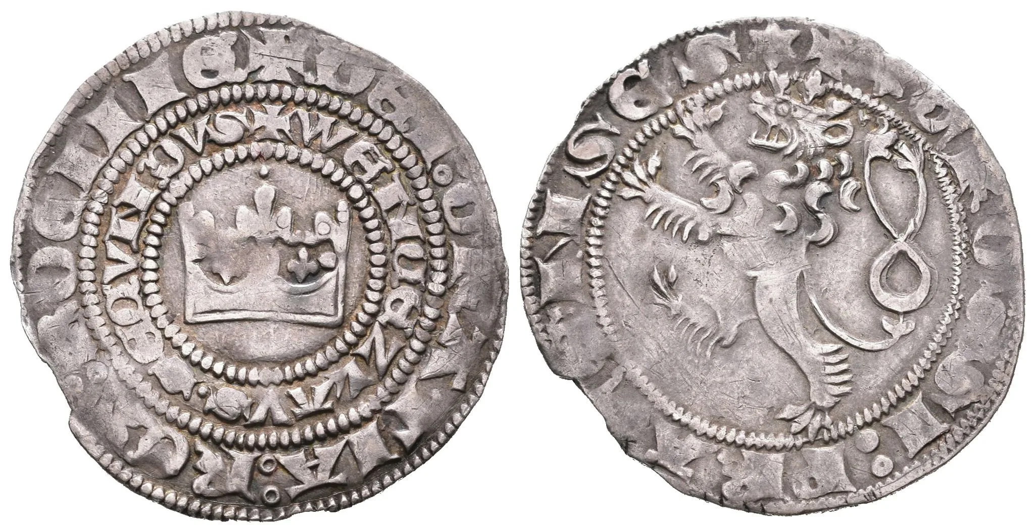 Pražský groš, Sm.2, písmeno A v opisu WENCEZLAVS bez příčky — 1