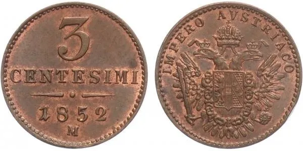 3 Centisimo 1952 M - Milán