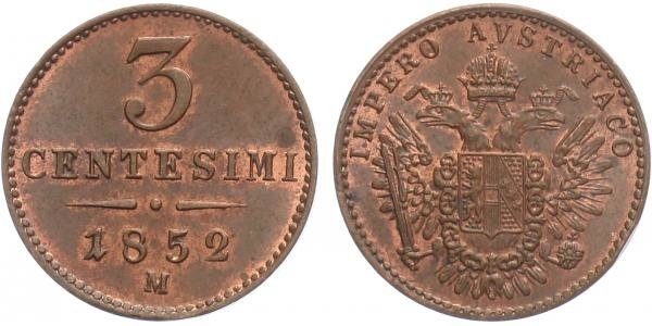 3 Centisimo 1952 M - Milán