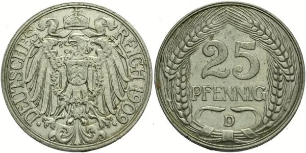 25 Pfennig 1909 D