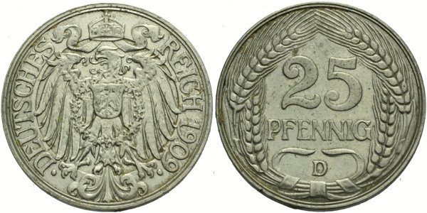 25 Pfennig 1909 D