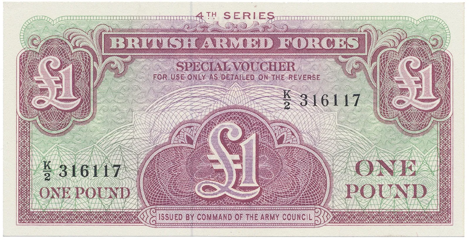 Velká Británie, 1 Pound (1962), BAF - vojenské vydání, P.M36
