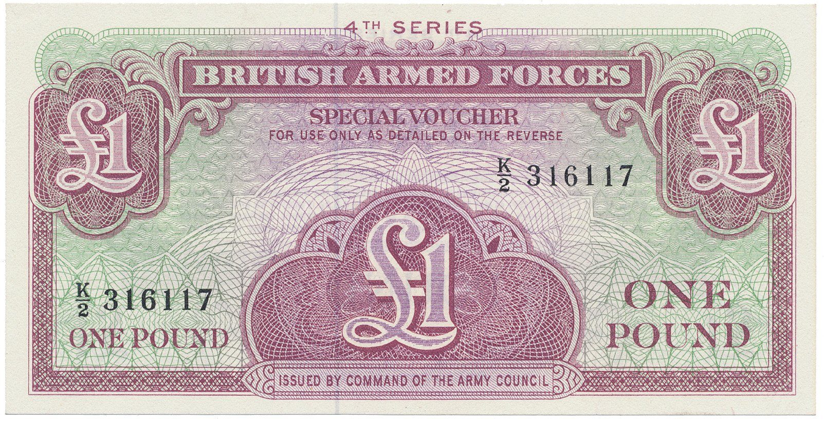 Velká Británie, 1 Pound (1962), BAF - vojenské vydání, P.M36