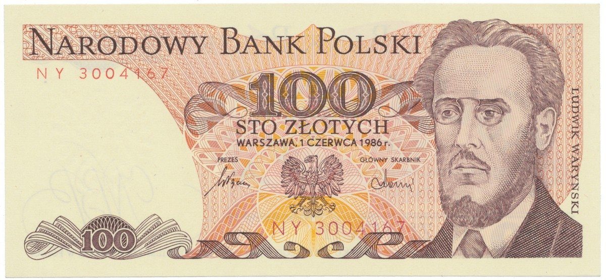 Polsko, 100 Zlotych 1985-1988, P.143e
