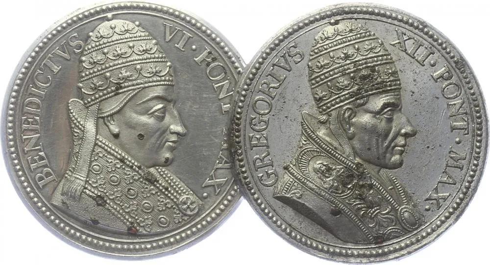 Vatikán - životopisné medaile, cca 18. století — 1