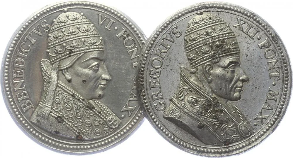 Vatikán - životopisné medaile, cca 18. století — 1