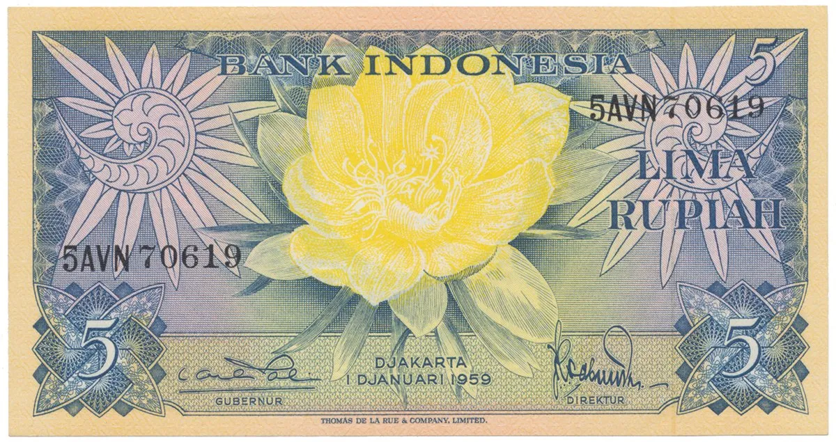 Indonésie, 5 Rupiah 1959, P.65