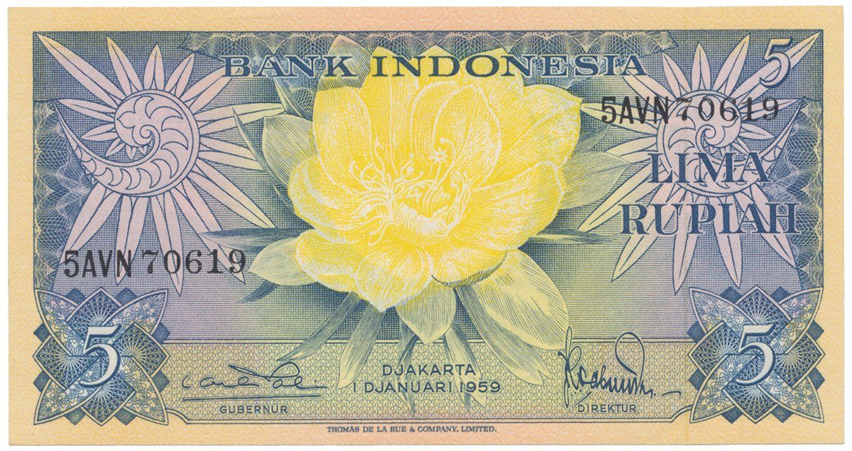 Indonésie, 5 Rupiah 1959, P.65