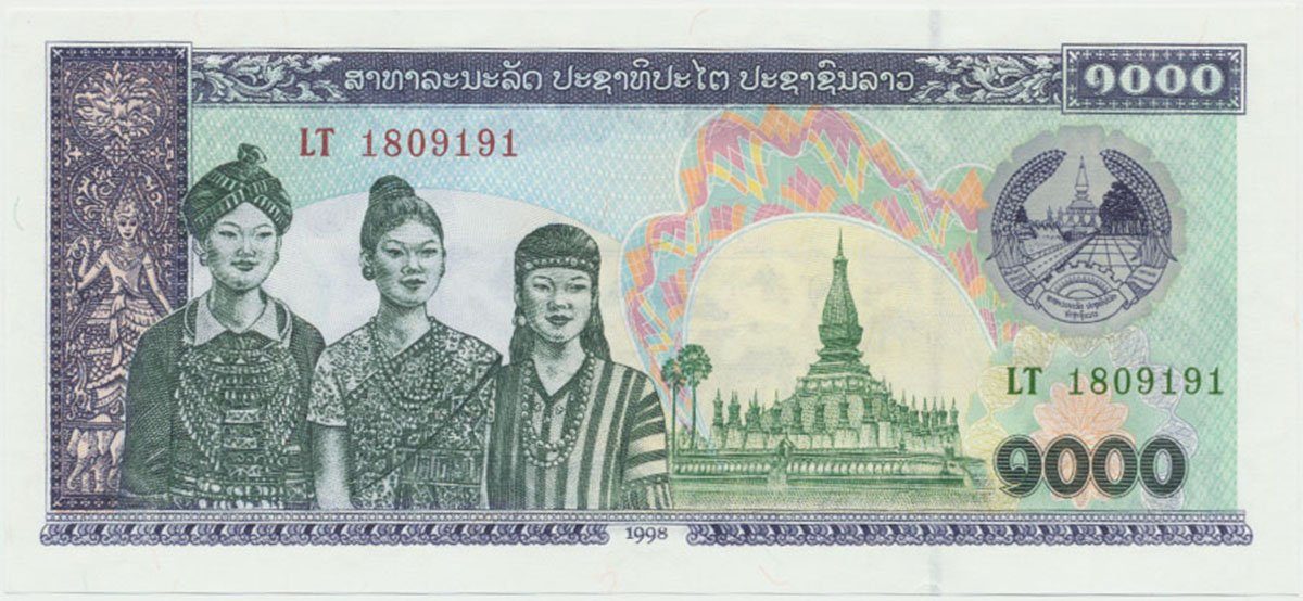 Laos, 1000 Kip 1998, P.32Aa