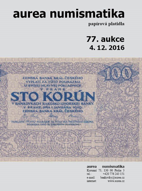 77. Aukce - papírová platidla