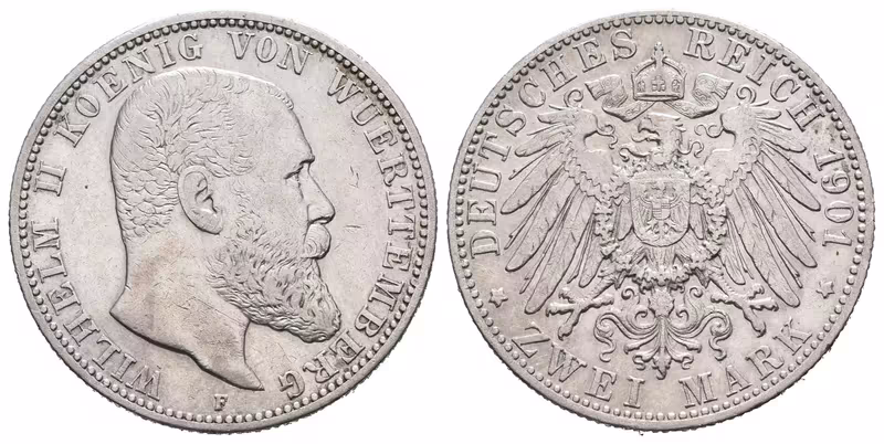 Württembersko, 2 Marka 1901