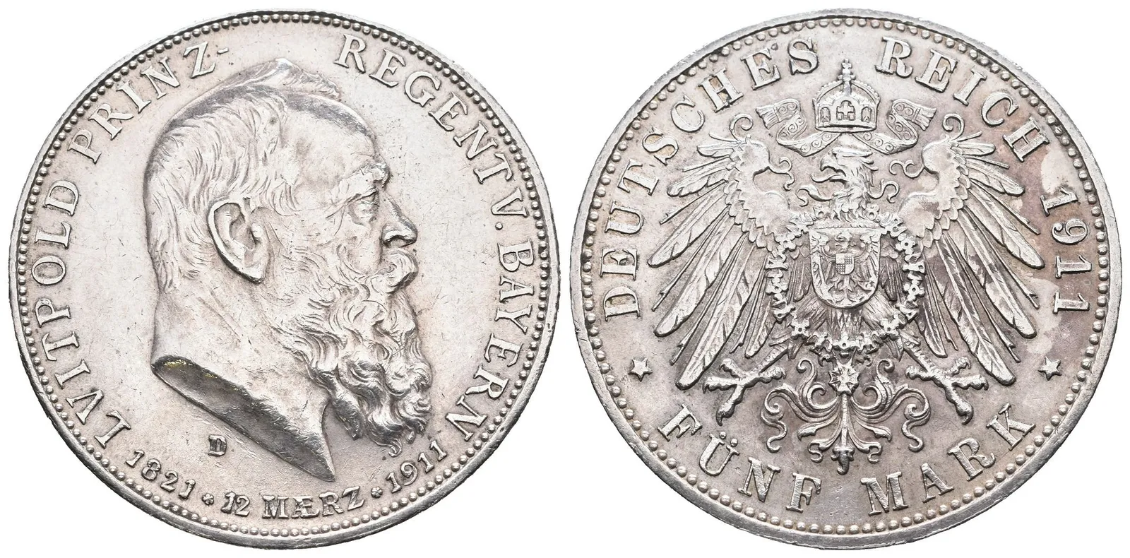 Bavorsko, 5 Marka 1911 - Pamětní