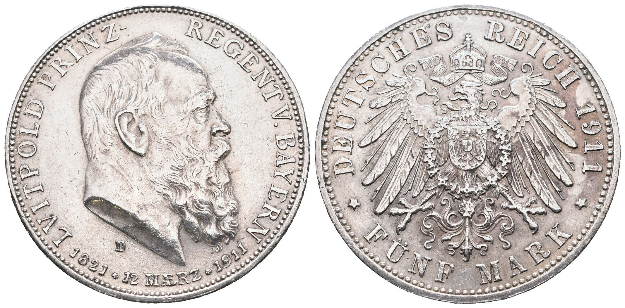 Bavorsko, 5 Marka 1911 - Pamětní