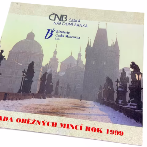Sada oběžných mincí 1999 - Petr Parléř, pomačkaný přebal_9 ks