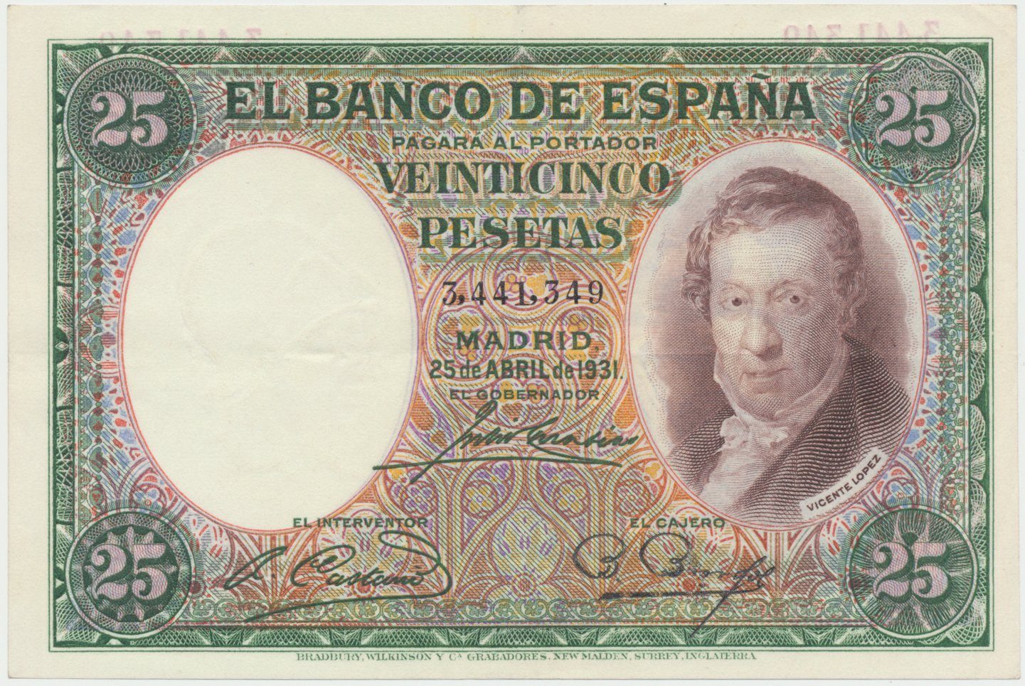 Španělsko, 25 Pesetas 1931, P.81