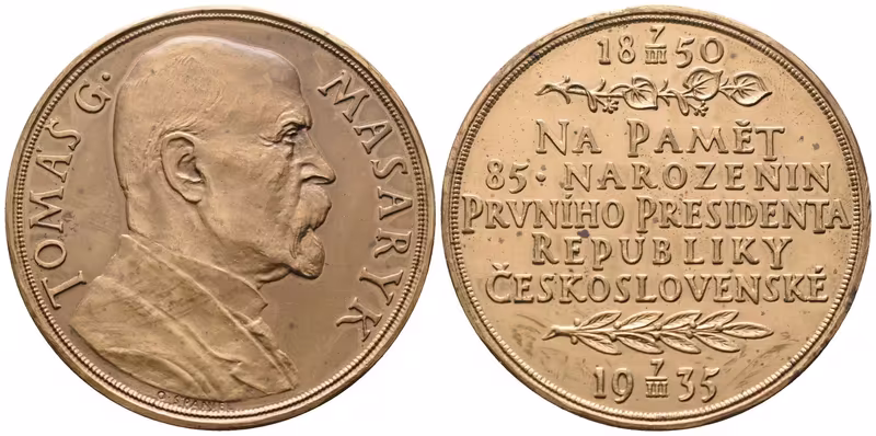Španiel Otakar - 85. narozeniny TGM, 50 mm