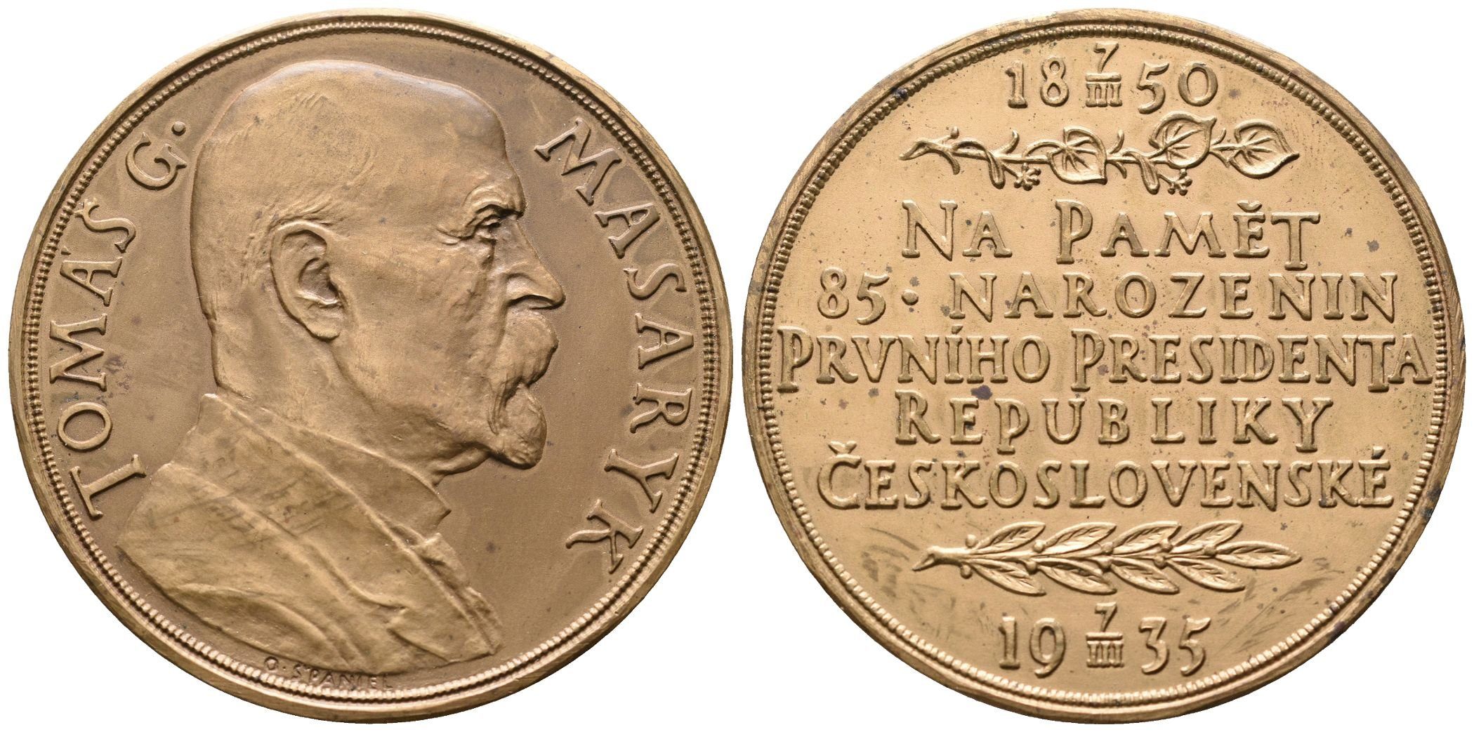 Španiel Otakar - 85. narozeniny TGM, 50 mm