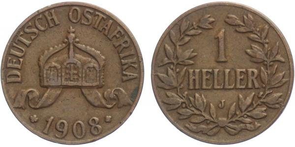 Německá výchosní Afrika, Haléř 1908 J