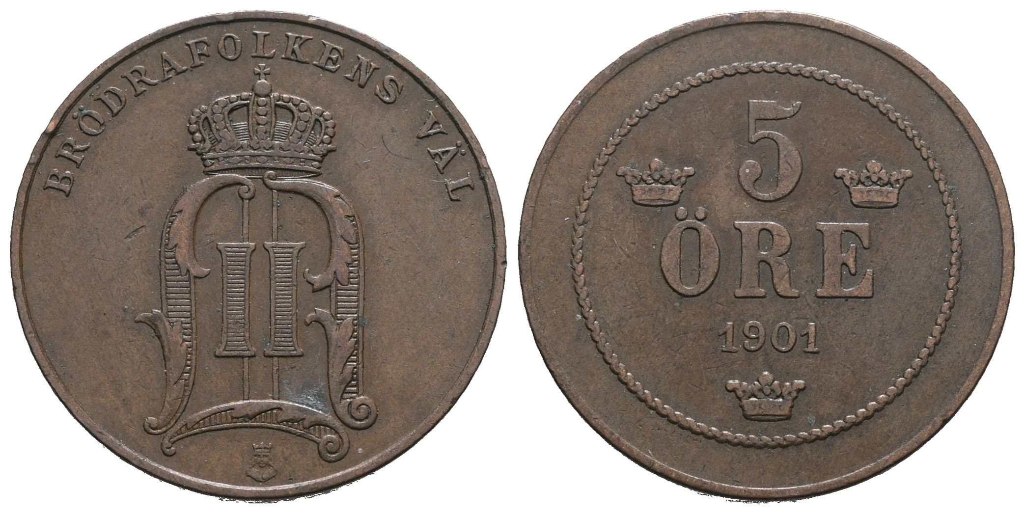 Švédsko, 5 Öre 1901