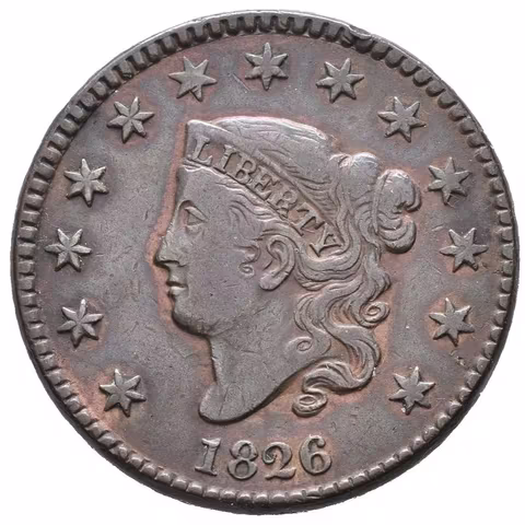 1 Cent 1826, KM.45.1, pěkná zachovalost, tmavá patina, rysky