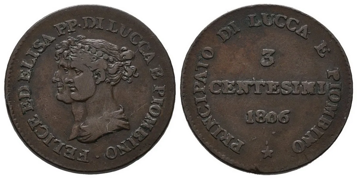 Itálie - Lucca, Felix a Elisa Bonapa, 1805 - 1814 — 1