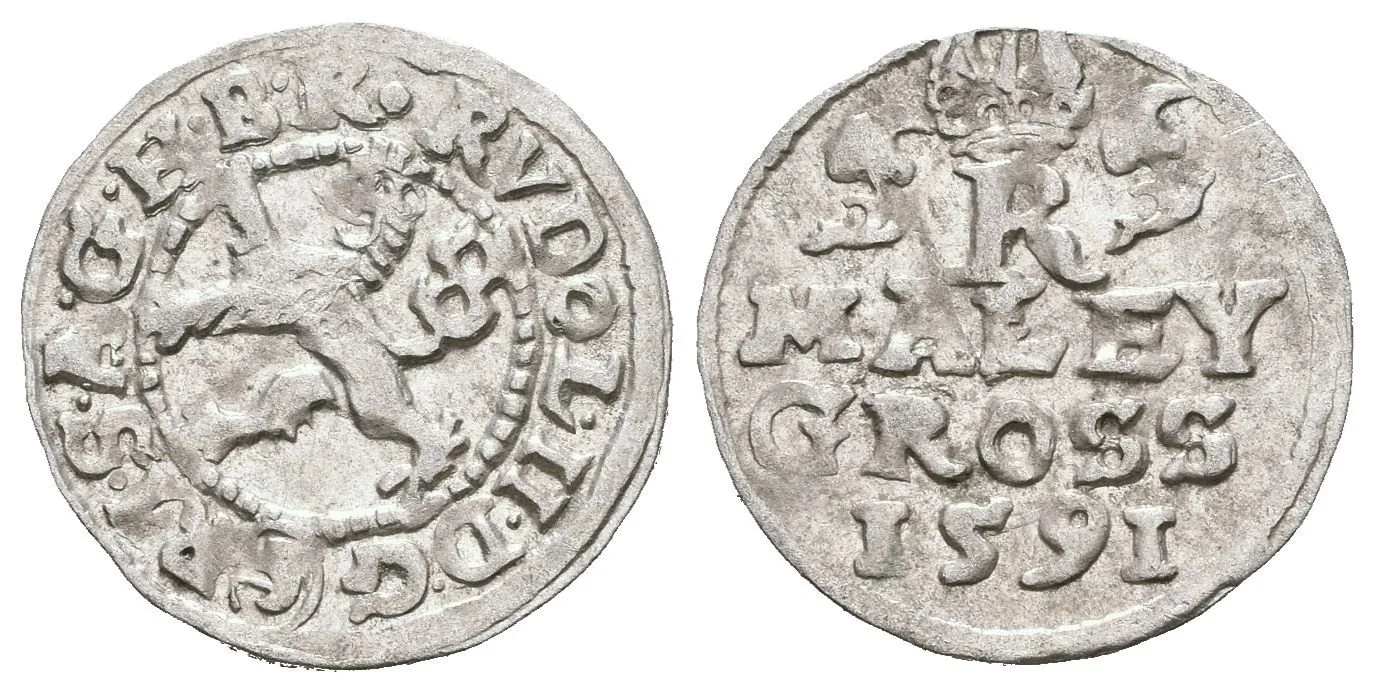 Malý groš 1591, České Budějovice-Mattighofer, HN.25a (opis 7a), — 1