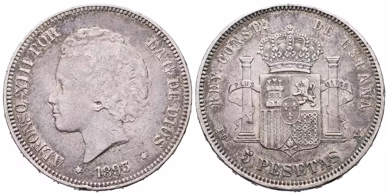 Španělsko, 5 Peseta 1893