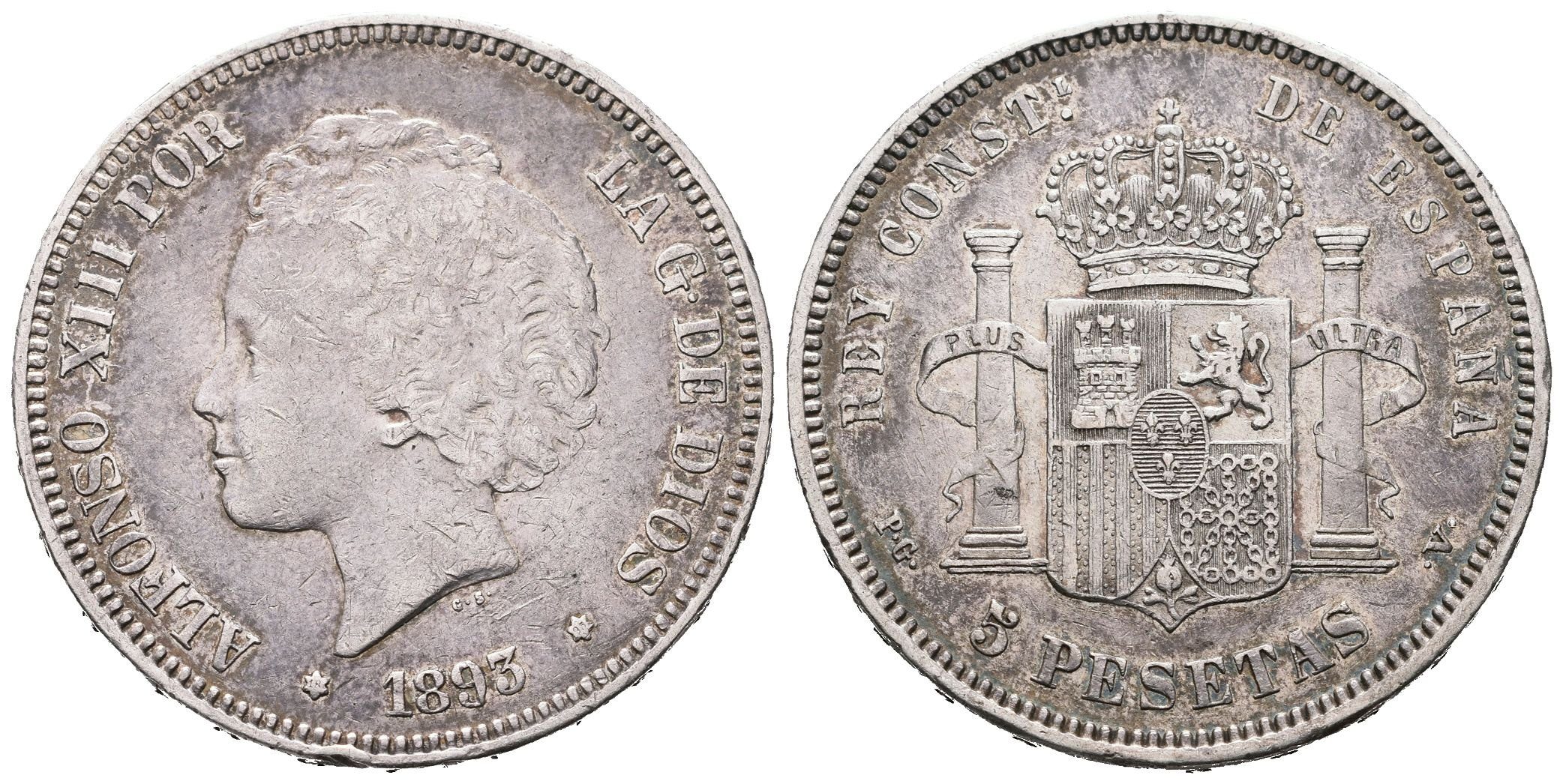 Španělsko, 5 Peseta 1893