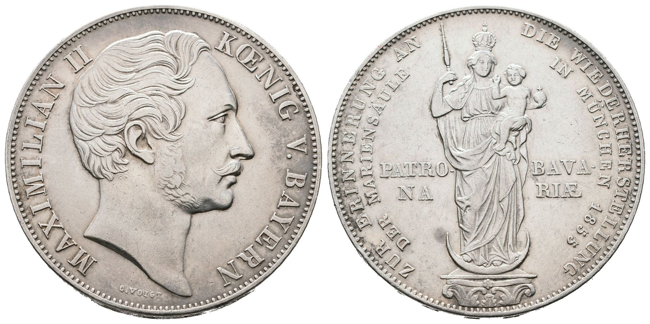 Bavorsko, 2 Gulden 1855 - Pamětní