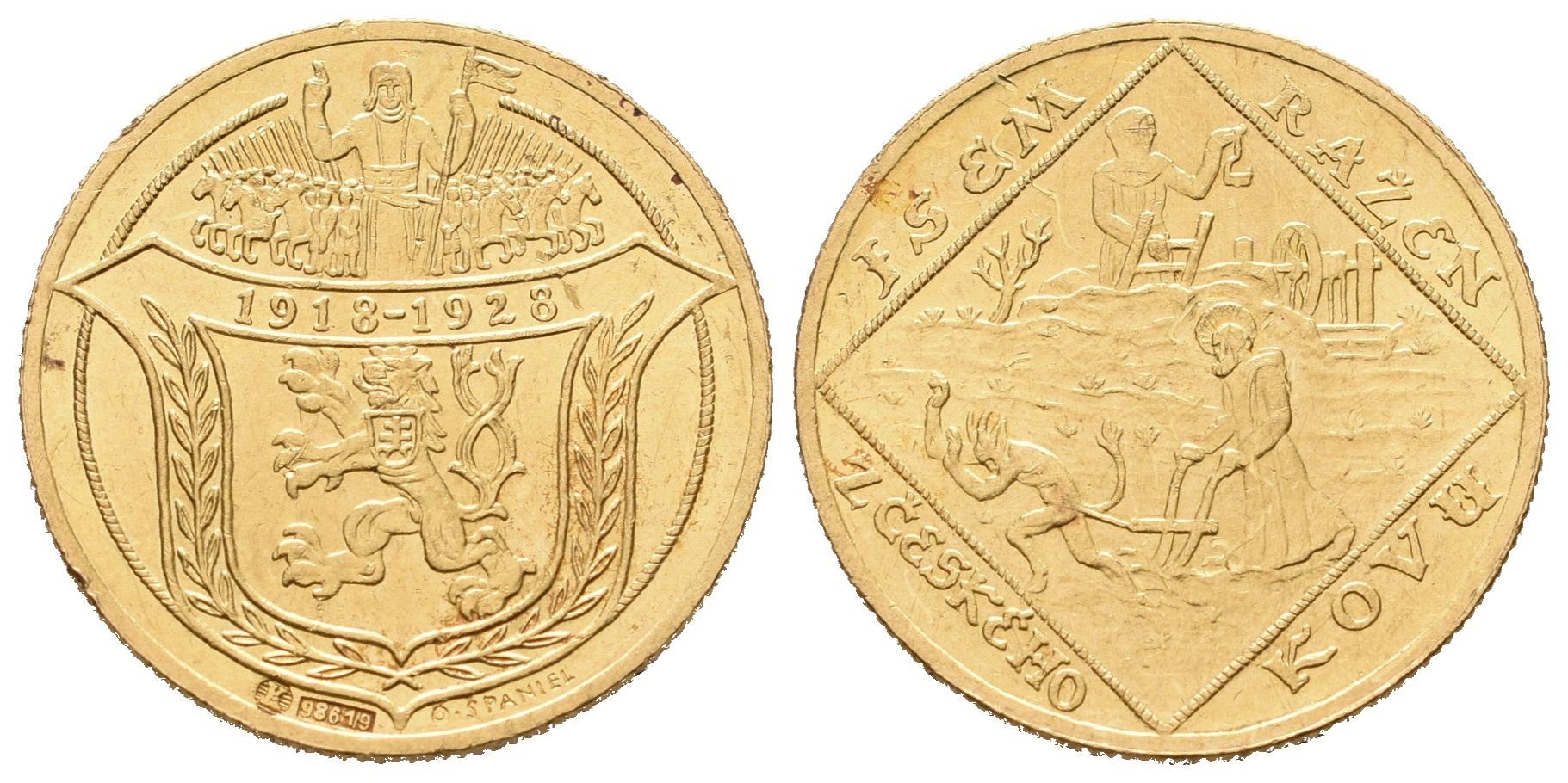Dvoudukátová medaile 1928 - 10 let Československé republiky