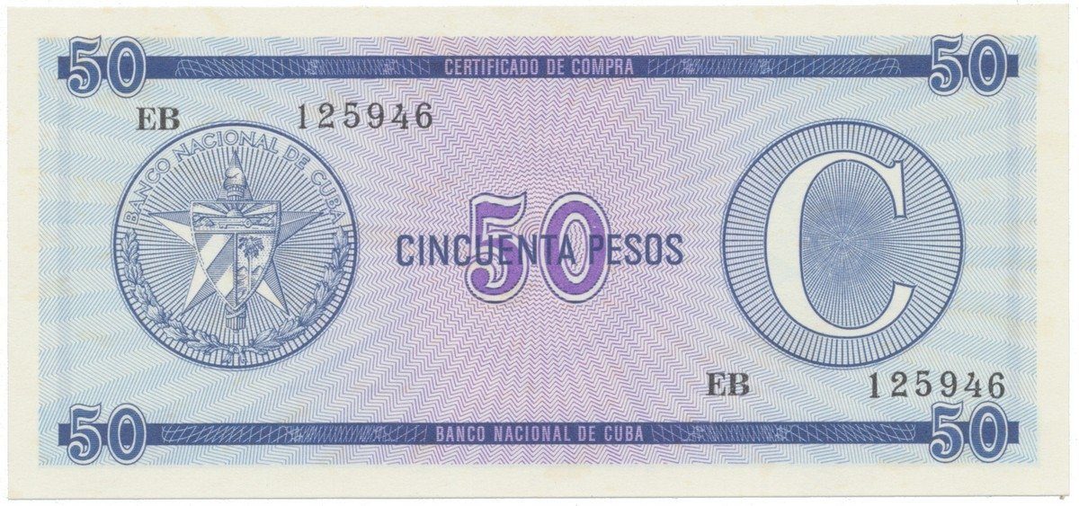 Kuba, 50 Pesos b.d., série C - 2. vydání, P.FX24