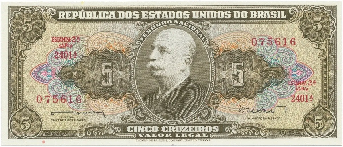 Brazílie, 5 Cruzeiros (1962), P.176a