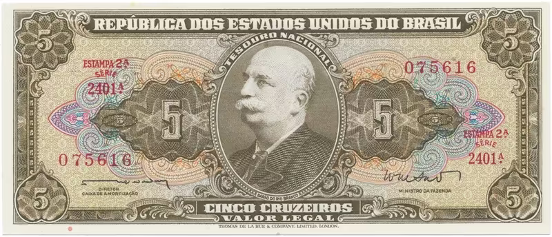 Brazílie, 5 Cruzeiros (1962), P.176a