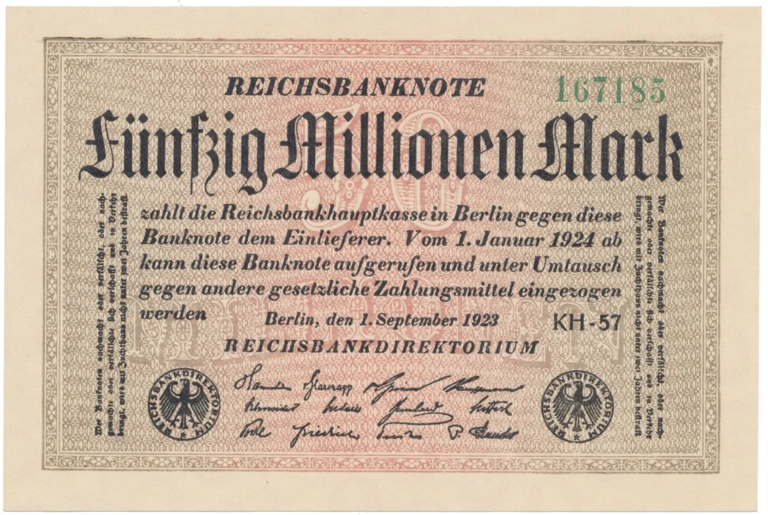 Německo, 50 Millionen Mark 1923, Ro.108h