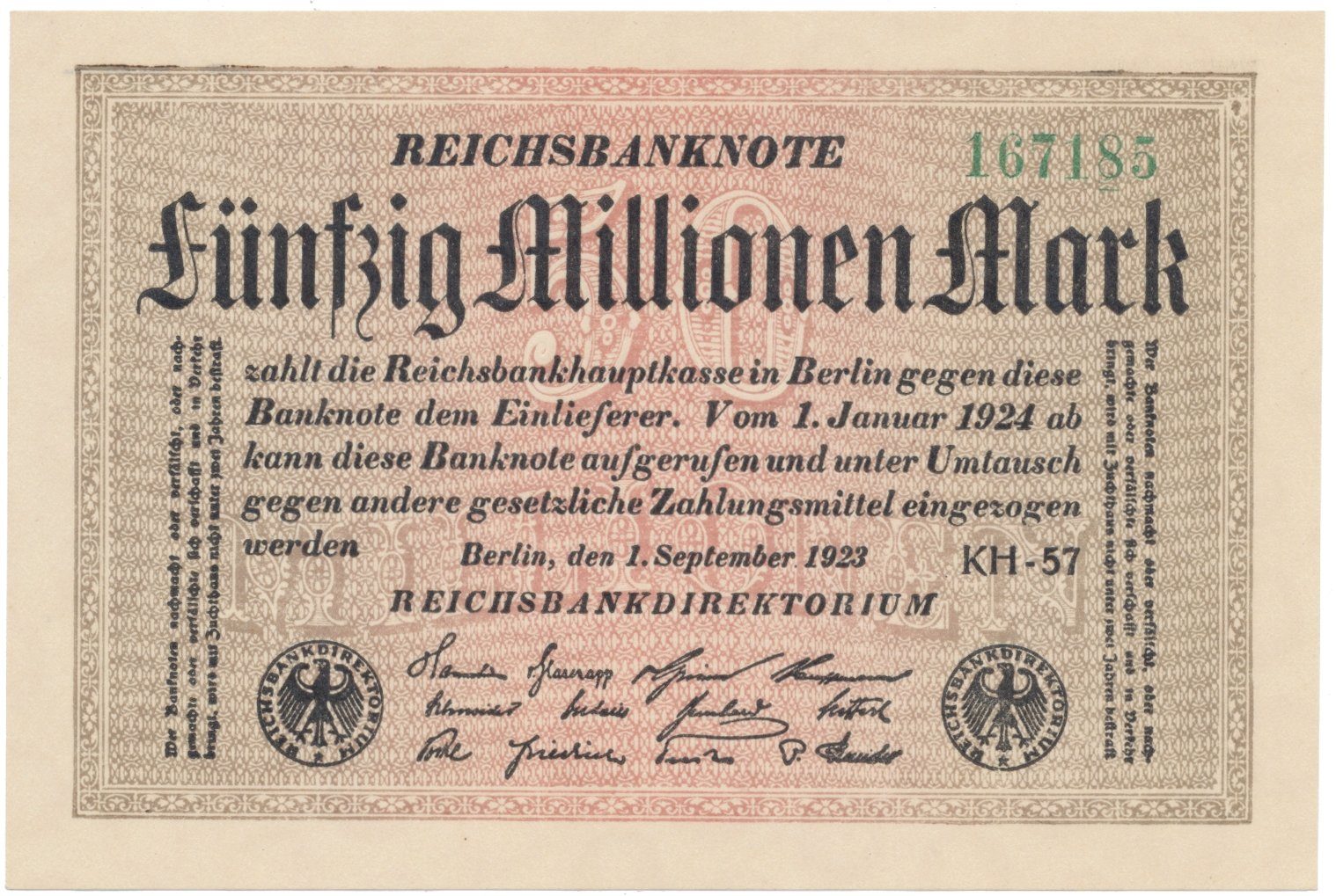 Německo, 50 Millionen Mark 1923, Ro.108h