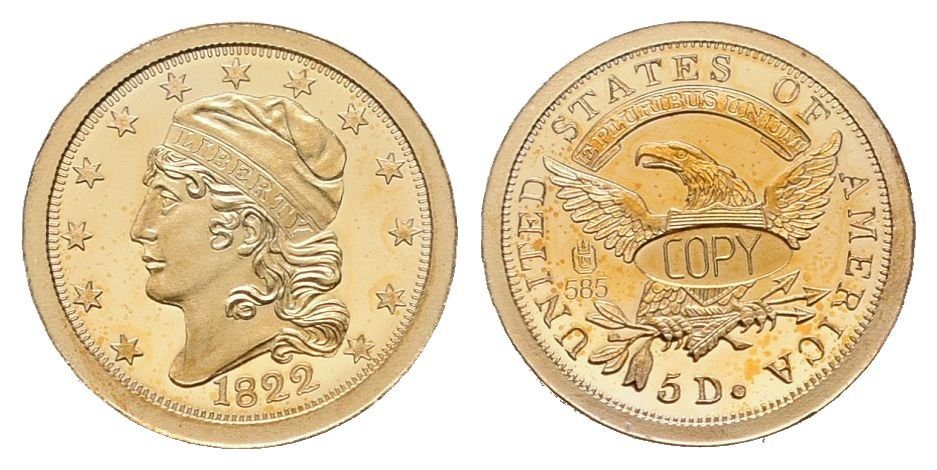 USA, replika 5 Dollars 1822